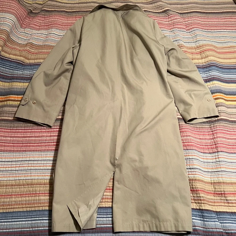 London‎ Fog Towne Mens Trench Coat Beige Long Removable Liner Size 42 LNG